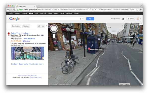 Going Inside the TARDIS Using Google Street View