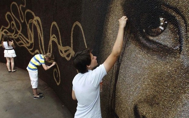 Mural Created with One Million Coffee Beans