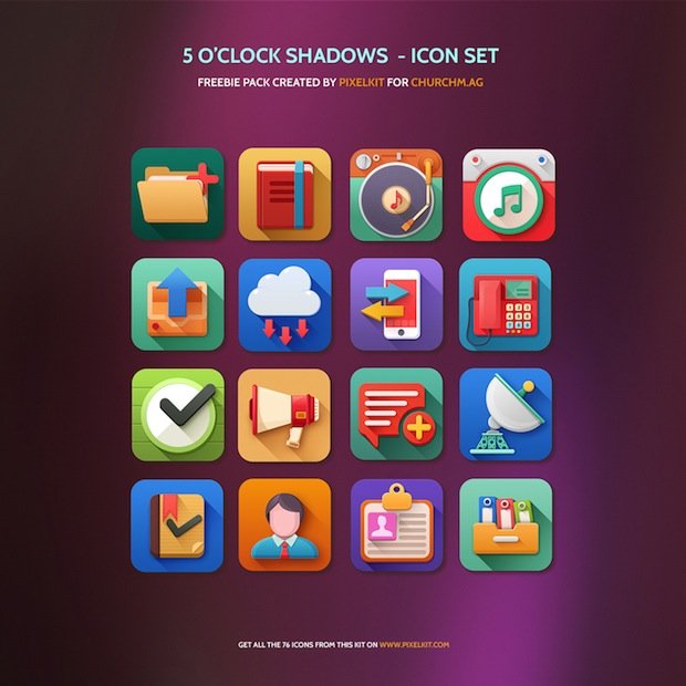 Free Icon Set PSD Download: 5 O’clock Shadows