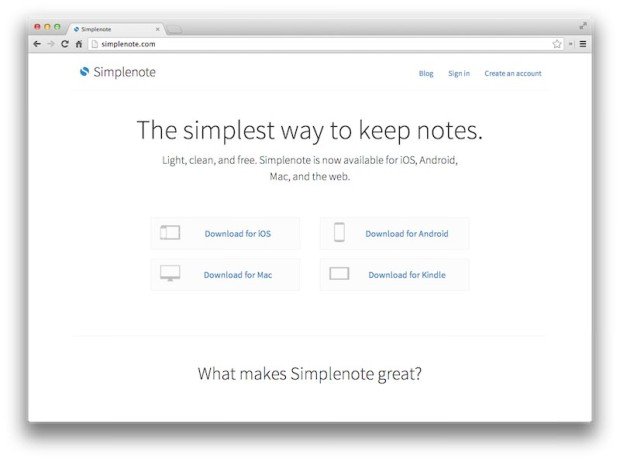 simplenote evernote