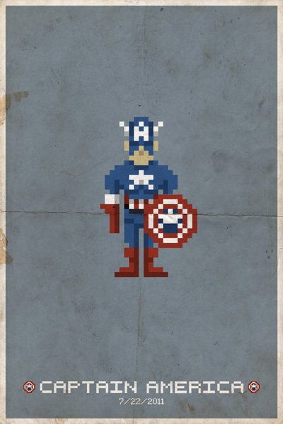 8Bit Heros - Captain America