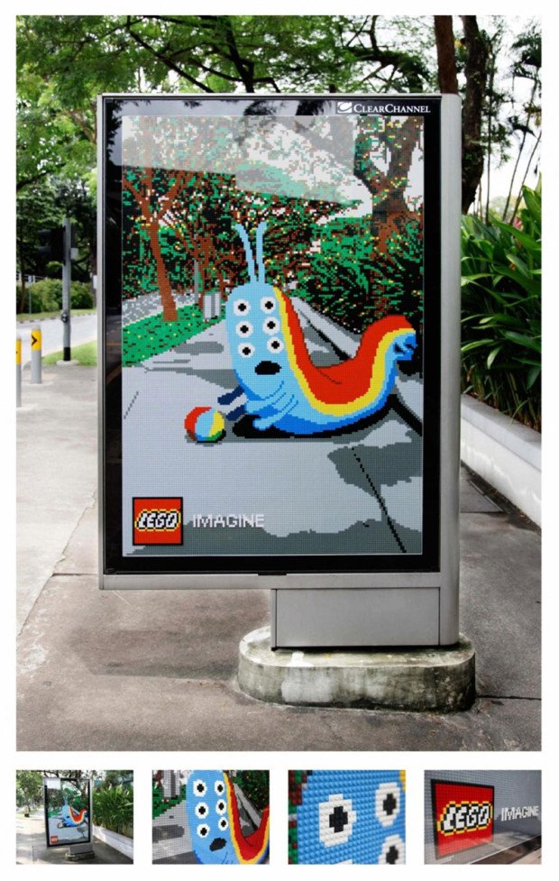 billboards made from lego