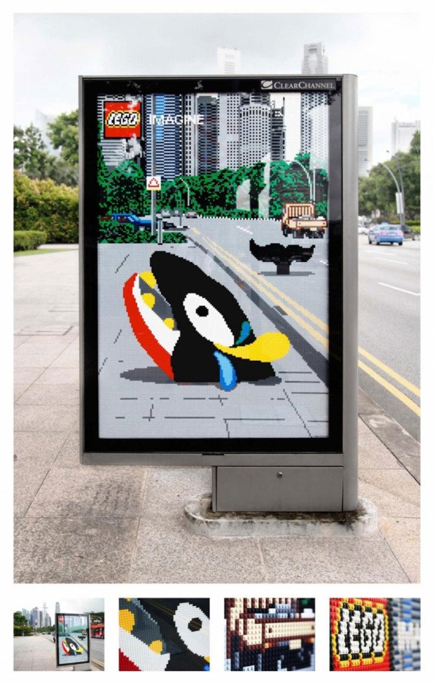 billboards made from lego
