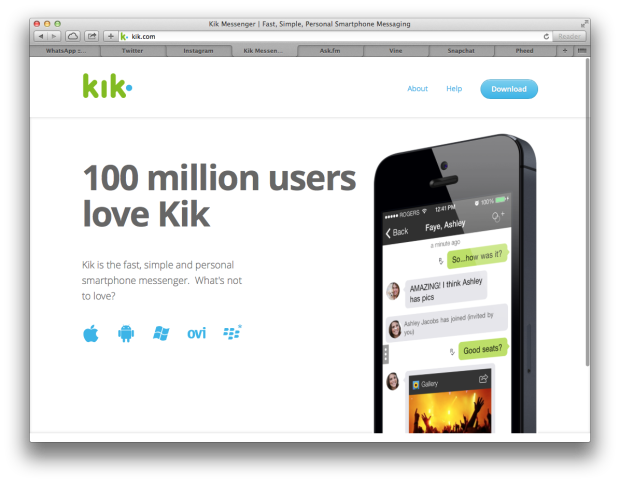 Kik Website Screenshot