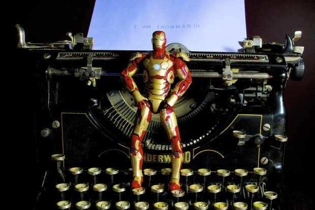 iron man blogger typewriter