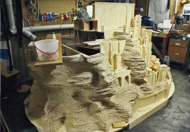 Final build of epic microscale Minas Tirith for Brickcon 2014