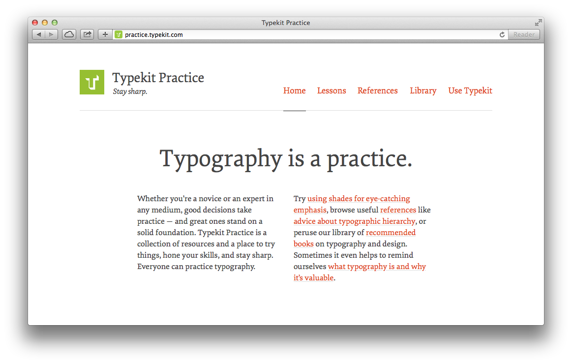 Typekit Practice: A Collection of Typography Resources
