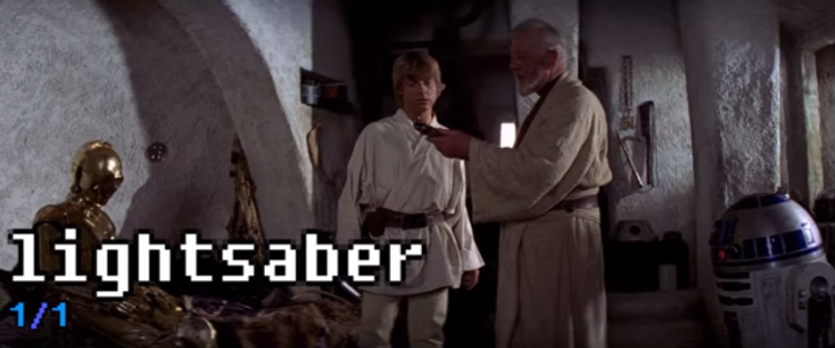 Lightsaber is only said one time in star wars