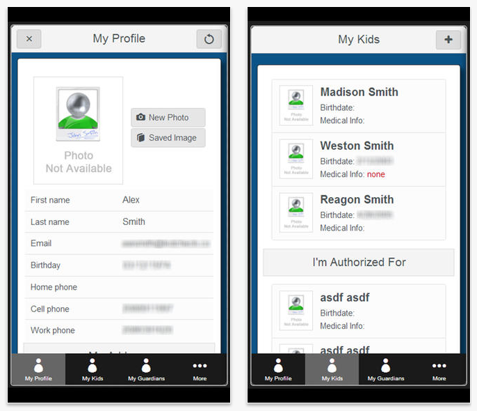 KidCheck Mobile App Screen 1