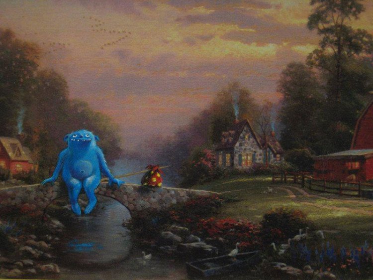 adding-characters-to-thrift-store-paintings-by-david-irvine-gnarled-branch-24