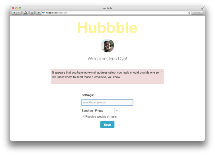Hubbble Settings
