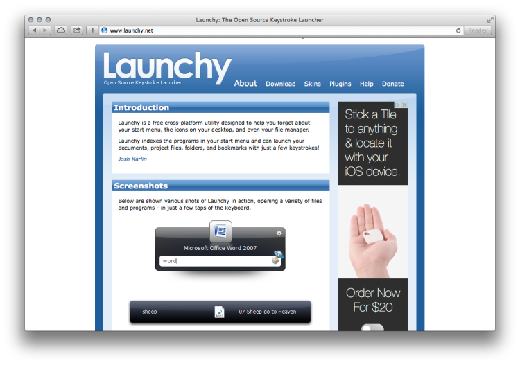 Launchy Screenshot