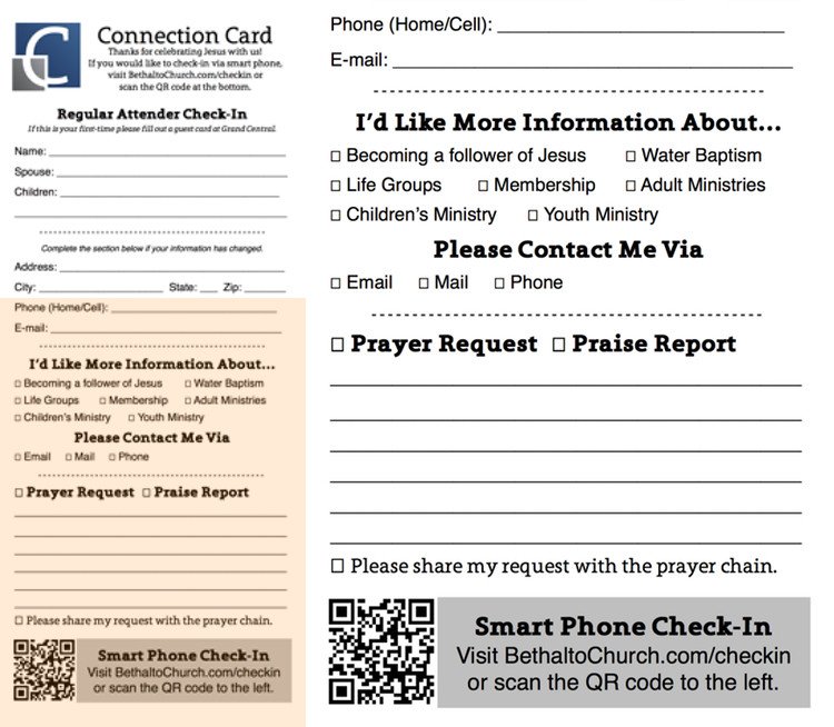 Free Connection Card Template - ChurchMag