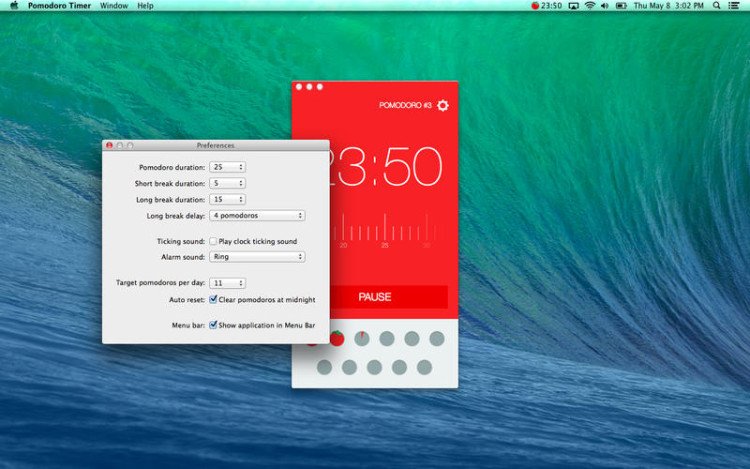 Pomodoro Timer Mac App Screen