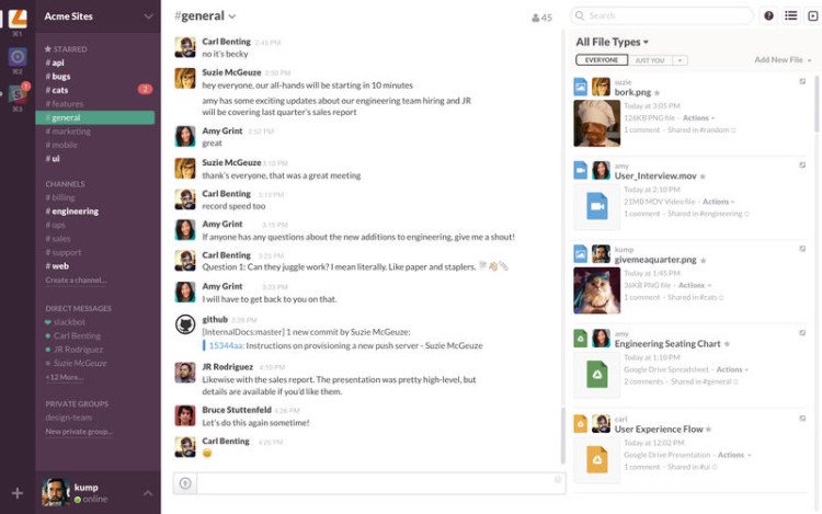 Slack iTunes Sceen