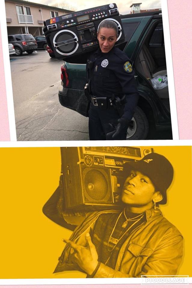 Policide Officer with boombox