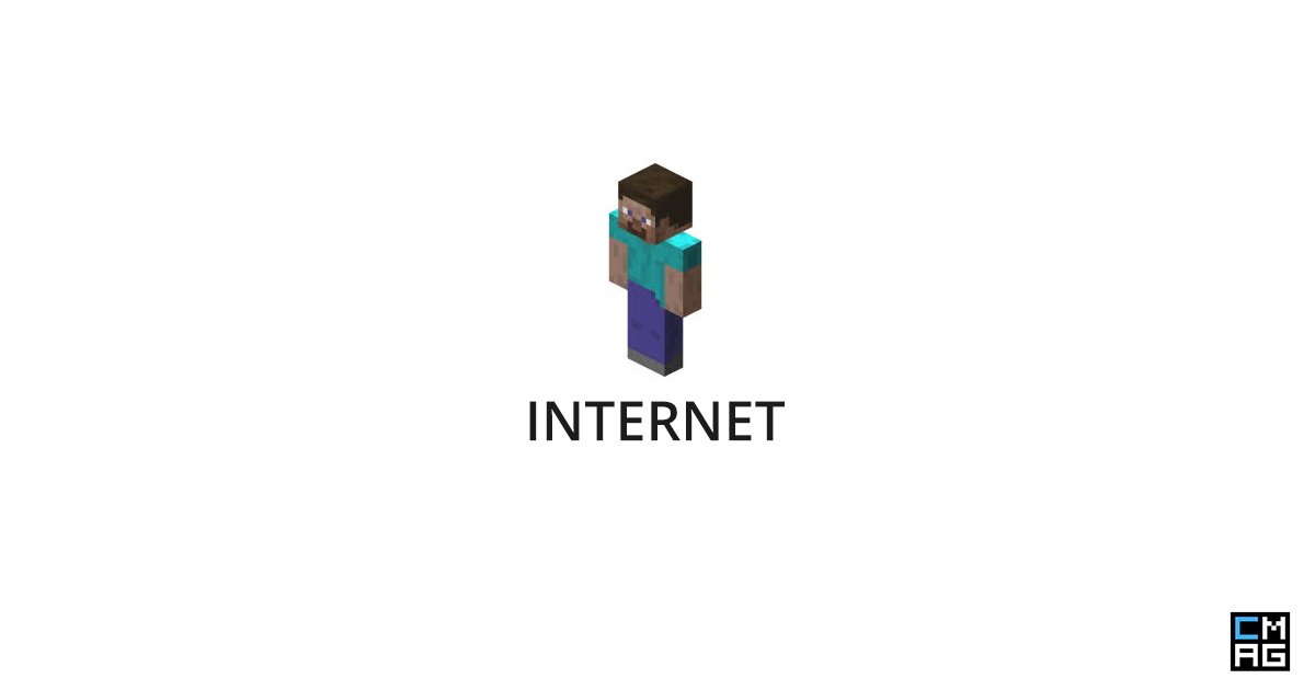 The Internet Personified in a Minecraft Person